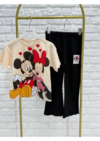 Kız Çocuk Taytlı 2li Takım Pamuklu Kumaş