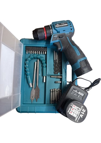 Şarjlı Matkap Seti, Batarya ve Aksesuarlarla Güçlü ve Pratik Kullanım