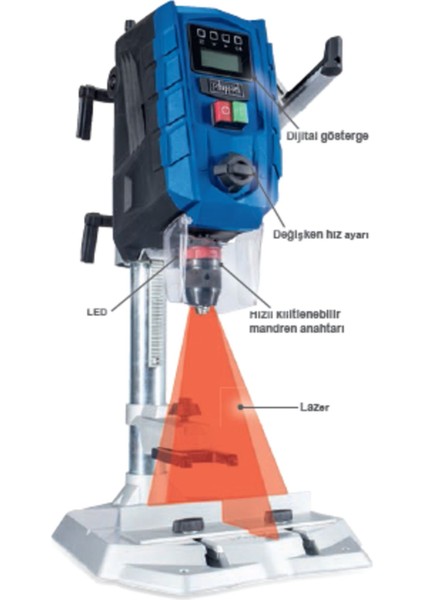 710W Dijital Sütunlu Matkap, Güçlü ve Hassas Işler Için Uygun