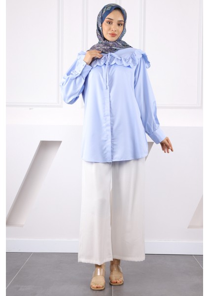 Mavi Renk Bloklu Gömlek modelleri