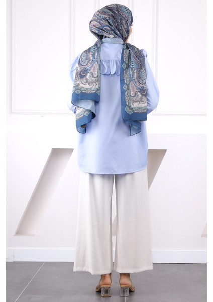 Mavi Renk Bloklu Gömlek fırsatları