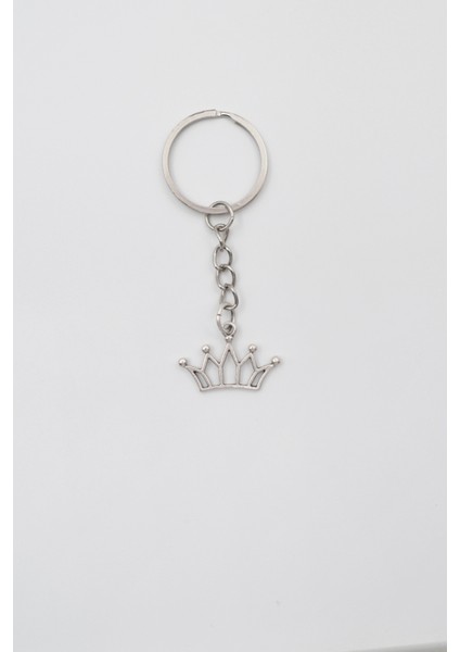 Taç Anahtarlık - Antik Gümüş Kaplama - Kadın Erkek