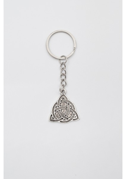Triquetra - Kelt Düğümü Anahtarlık - Antik Gümüş Kaplama - Kadın Erkek