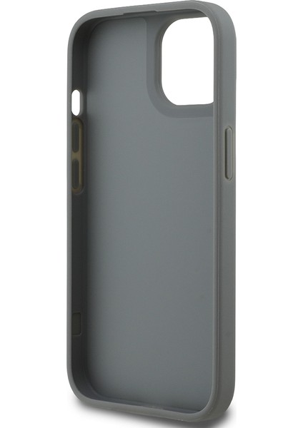 iPhone 14 Uyumlu Kılıf Guess Orjinal Lisanslı Taşlı Arka Yüzey Üçgen Logolu Kapak Gümüş fırsatları
