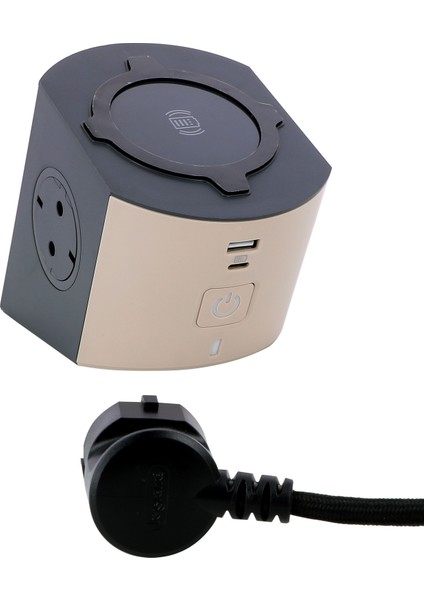 Multi-Outlet Charging Station 2 Usb'li Akıllı Priz Kablosuz Şarj