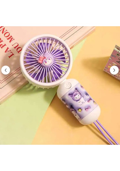 Sevimli El Fanı USB Şarjlı Silikon Tutacaklı Mini Fan