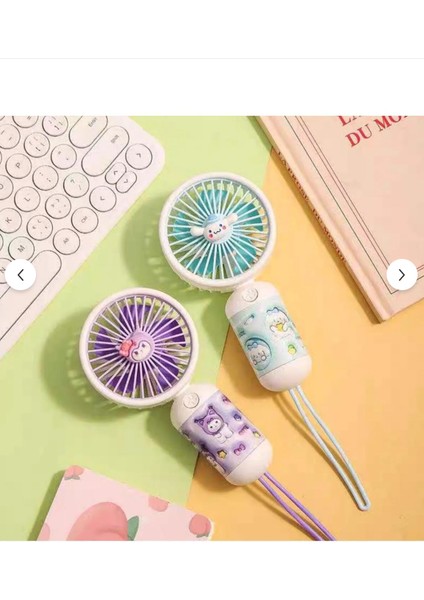 Sevimli El Fanı USB Şarjlı Silikon Tutacaklı Mini Fan