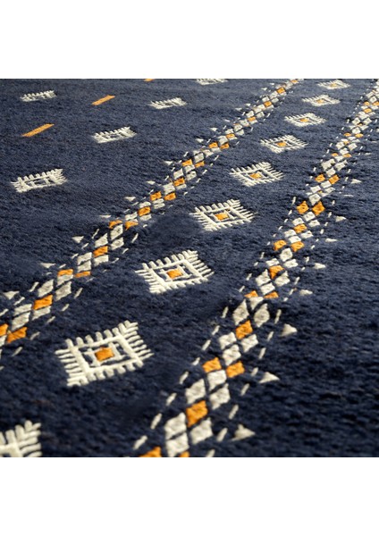 Jaıpur Yün Kilim 80X150 cm Mavi