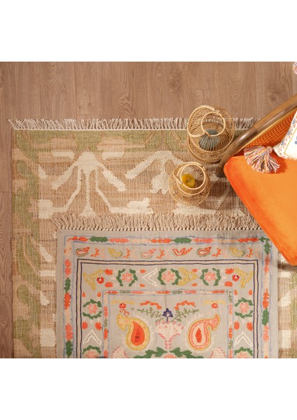 Jaıpur Jüt Kilim 120X180 cm Bej - Yeşil fiyatları
