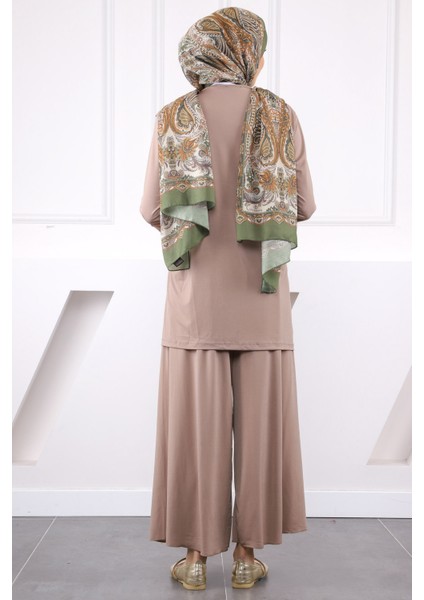 Vizon Ön Detaylı Sandy Tunik Pantolon Takım modelleri
