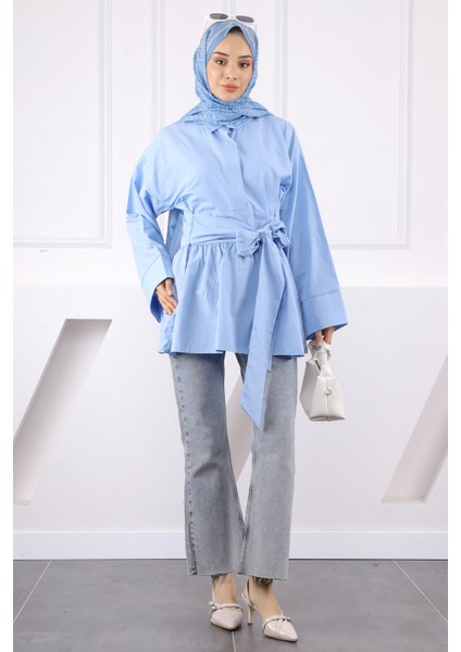 Bebe Mavi Bel Kuşaklı Tunik fiyatları