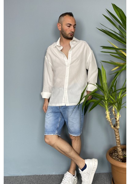Ince Kumaş Oversize Uzun Kollu Gömlek
