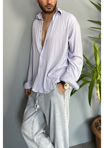 Kırinkıl Kumaş Oversize Yumuşak Dokulu Gömlek