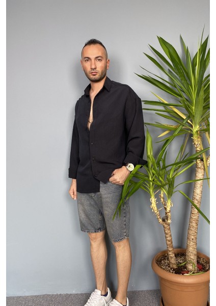 Ince Kumaş Oversize Uzun Kollu Gömlek