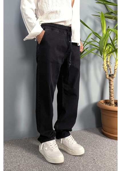 Beli Bağcıklı ve Lastikli Mesimlik Kot Pantolon modelleri