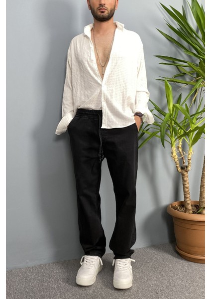 Beli Bağcıklı ve Lastikli Mesimlik Kot Pantolon indirimleri