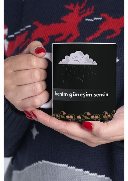 Kupa – “benim Güneşim Sensin” Mesajlı | Anlamlı Hediyelik Bardak | Çift Yön Baskılı | 330 ml