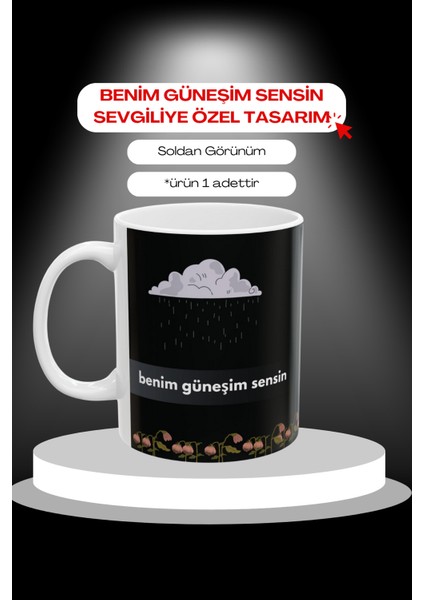 Kupa – “benim Güneşim Sensin” Mesajlı | Anlamlı Hediyelik Bardak | Çift Yön Baskılı | 330 ml