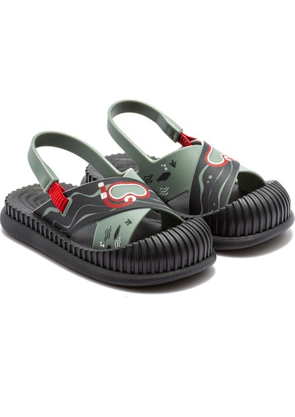 Fun Sea Çocuk Sandalet Gri-Yeşil 19/27
