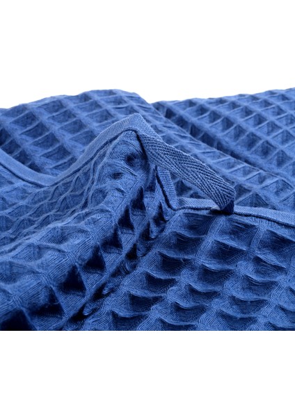 Solıd Waffle Pamuk Modal Pamuklu El Havlusu 30X50 cm Koyu Mavi
