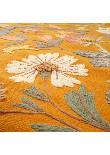Palrı Nakışlı Pamuk Pamuk Kilim 120X180 cm Sarı fırsatları