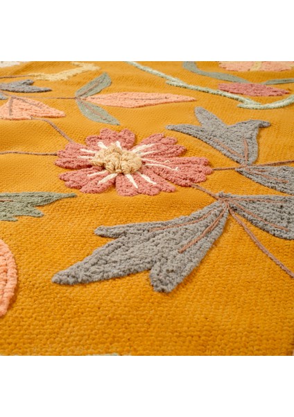 Palrı Nakışlı Pamuk Pamuk Kilim 120X180 cm Sarı indirimleri