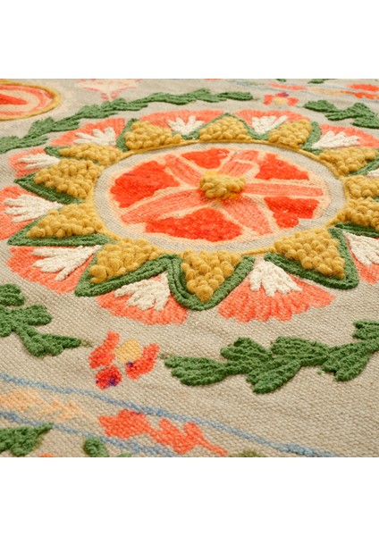 Palrı Baskı Nakışlı Pamuk Pamuk Kilim 80X150 cm Renkli fırsatları