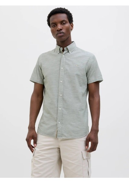 Jprblusummer Shıeld S/s Shırt Ln - Hedge Green 12276814-HE fiyatları