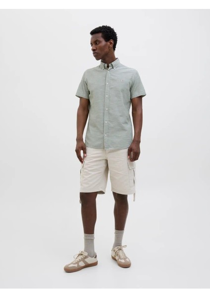 Jprblusummer Shıeld S/s Shırt Ln - Hedge Green 12276814-HE fırsatları