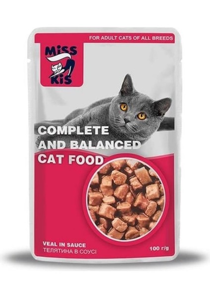 Miss Kis Premium Pouch Biftekli Yetişkin Kedi Konservesi 100 gr X24 Adet