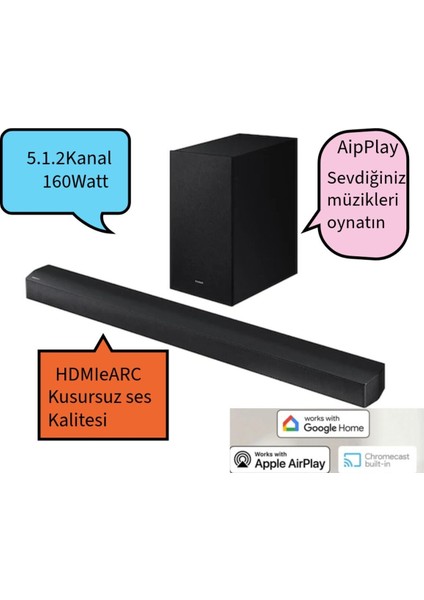2024 Yılı Gerçek 5.1.2 Kanallı Ses Q-Symphony Soundbar