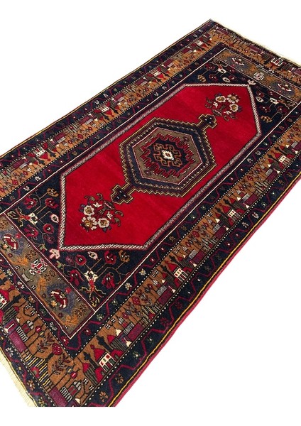 El Dokuma Az Hatalı Yahyalı Halısı 120X230 Kırmızı Kök Boya Halı fiyatları