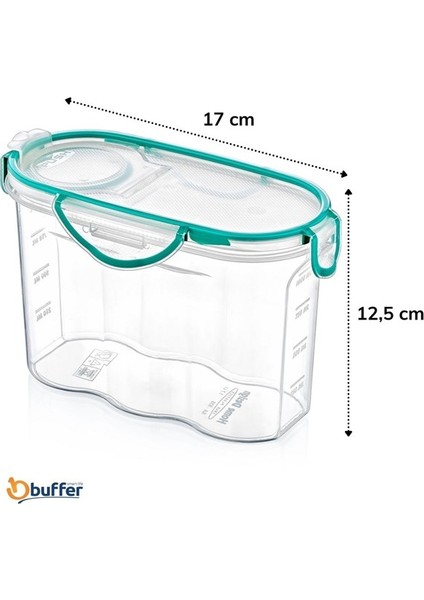 ® Kilitli Kapaklı Contalı Hava, Su Sıvı Geçirmez 1,2 Litre Erzak Saklama KABI-SA580 fırsatları