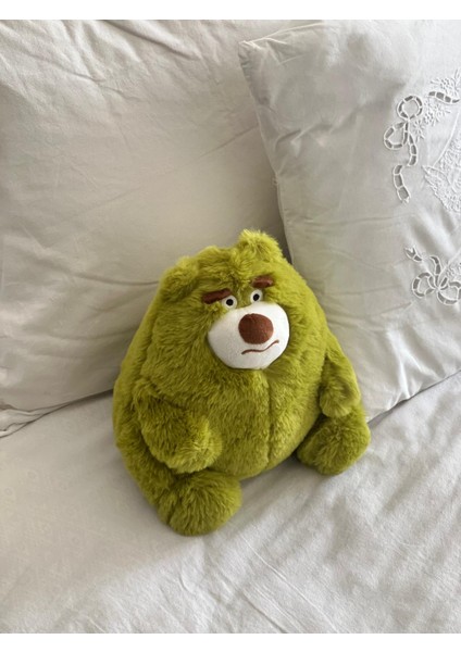 Çocuk Sevimli Şaşkın Ayıcık Uyku&oyun Arkadaşı Peluş Yastık Yeşil 22 cm