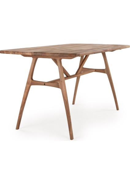 6 Kişilik Slim Ceviz Masa, Masif Ahşap Masa, %100 Doğal Ahşap Masa, Retro Masa, Modern Masa, 150cm indirimleri