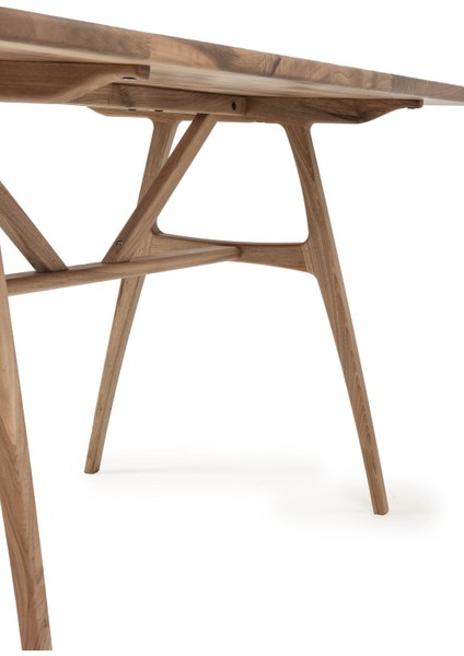 6 Kişilik Slim Ceviz Masa, Masif Ahşap Masa, %100 Doğal Ahşap Masa, Retro Masa, Modern Masa, 150cm
