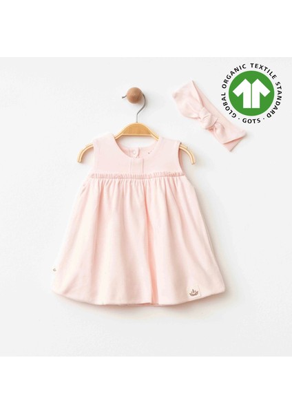 Luna Organik Penye Bebek Elbisesi Pembe