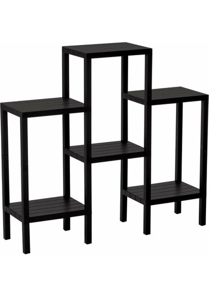 Akıllıelma Raf Ünitesi 6 Katlı Ombeg Modüler Siyah