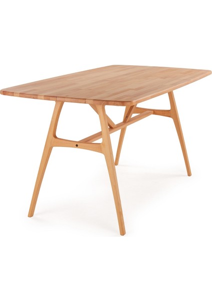 6 Kişilik Slim Kayın Masa, Masif Ahşap Masa, %100 Doğal Ahşap Masa, Iskandinav Masa, Modern 150cm