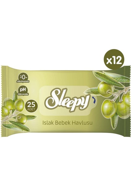 Doğal Zeytinyağlı ve Pamuklu Islak Bebek Havlusu 12X25 (300 Yaprak) fiyatları