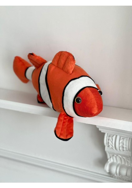 Çocuk Sevimli Fenomen Balık Oyun&uyku Arkadaşı Peluş Yastık Turuncu 30 cm