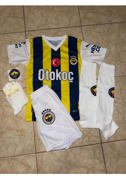 Fenerbahce 22/23 Sezon Iç Saha Cocuk Fıtbol Forması Hedyeli 5li Set