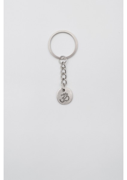 Om Aum Sembolü Anahtarlık - Antik Gümüş Kaplama - Kadın Erkek
