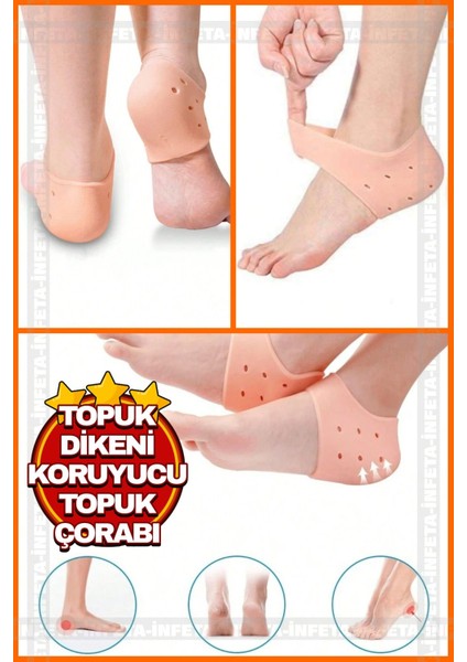 Esnek Silikon Tabanlı Topuk ve Ayak Koruyucu Çorap