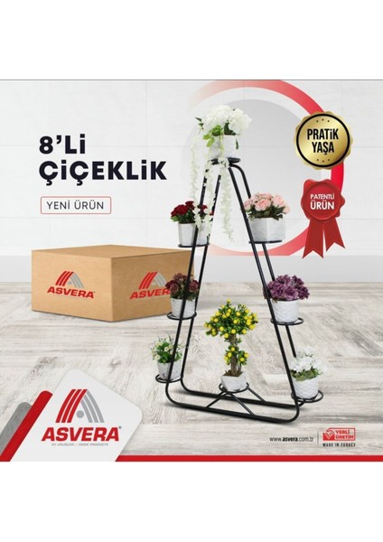 8'lİ Metal Portatif Çiçeklikleri - Çiçek Standı