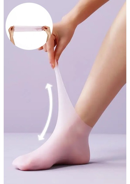 Yumuşak Silikon Topuk Koruyucu Çift, Rahat ve Nemlendirici Topuk Çorabı