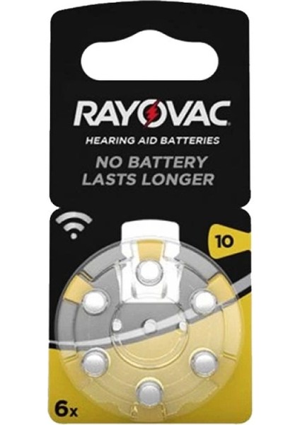 Rayovac 10 No Kulaklık Pili 6li Paket (4887)