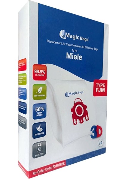 | Miele C1 Special Ecoline Elektrikli Süpürge için Kutulu 4 Lü Toz Torbası