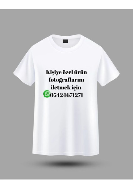 Kendin Tasarla Yetişkin Unisex Bisiklet Yaka Beyaz Tişört
