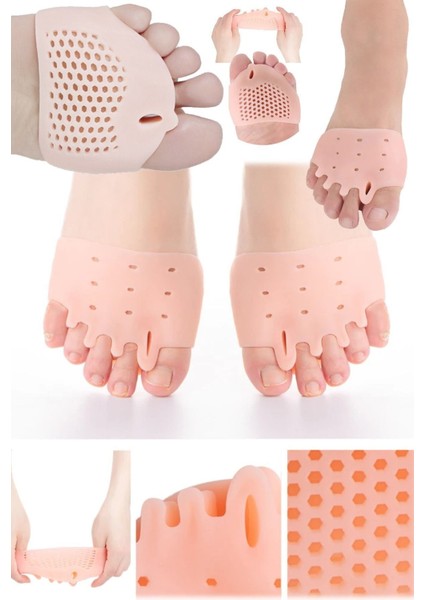 5 Delikli Unisex Ayak Konfor Silikonu, Metatarsal Destek, Yürüyüş ve Koşu Pedi